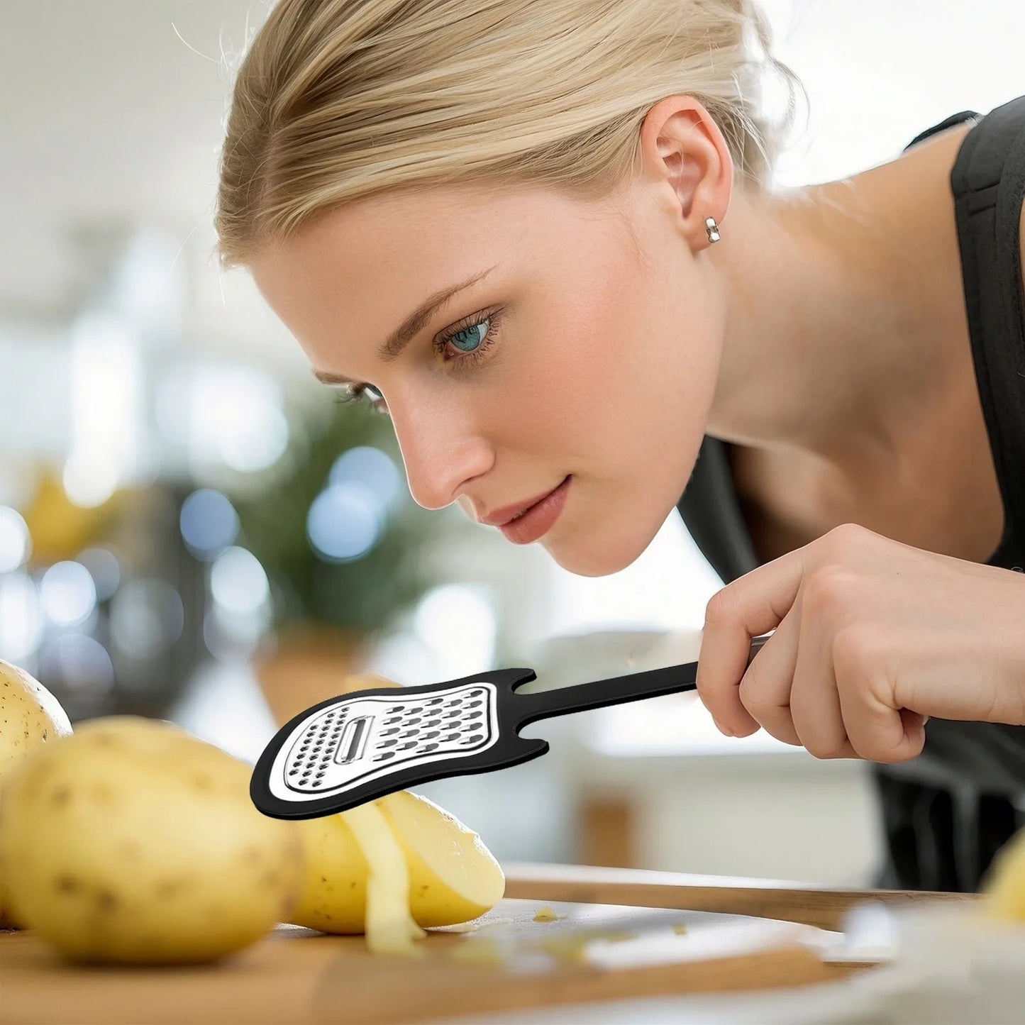 Stainless Steel Cheese Grater | Food Grater And Chopper Guitar Design | Kitchen Handheld Grater | Comfort Grip Kitchen Food Grat