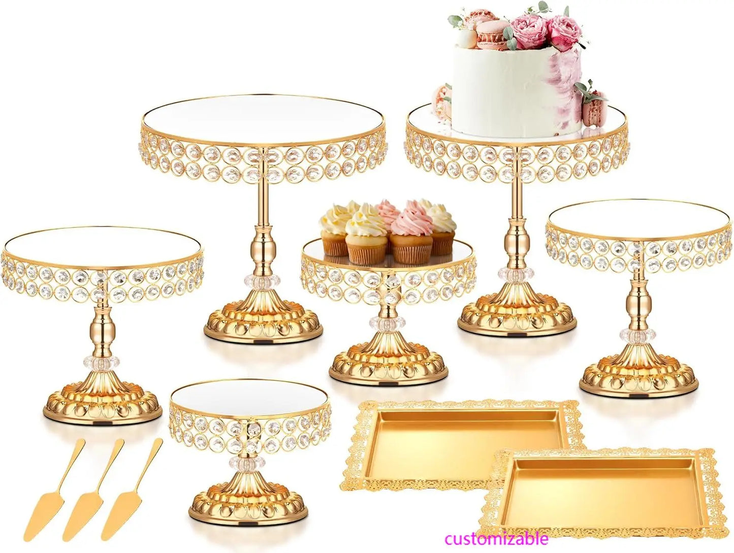 12 Pieces Gold Cake Stand Set, Vintage Cake Display