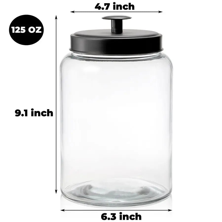 Pack Large Glass Jars with Metal Lid,
