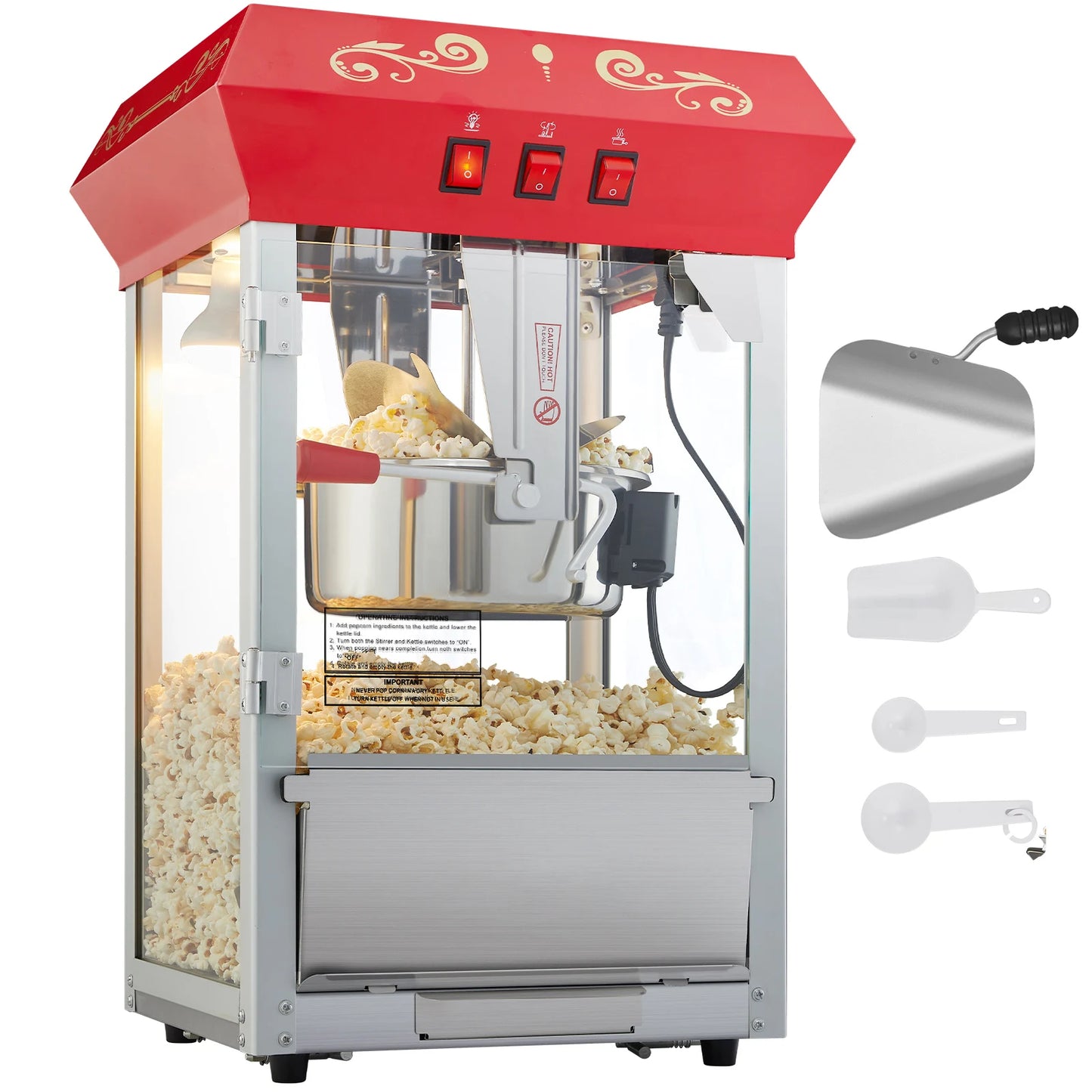8/12Oz Electric Popcorn Maker Commercial Popper