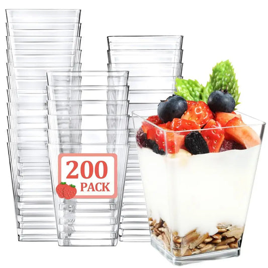 200 Pack 5 OZ Plastic Mini Dessert Cups