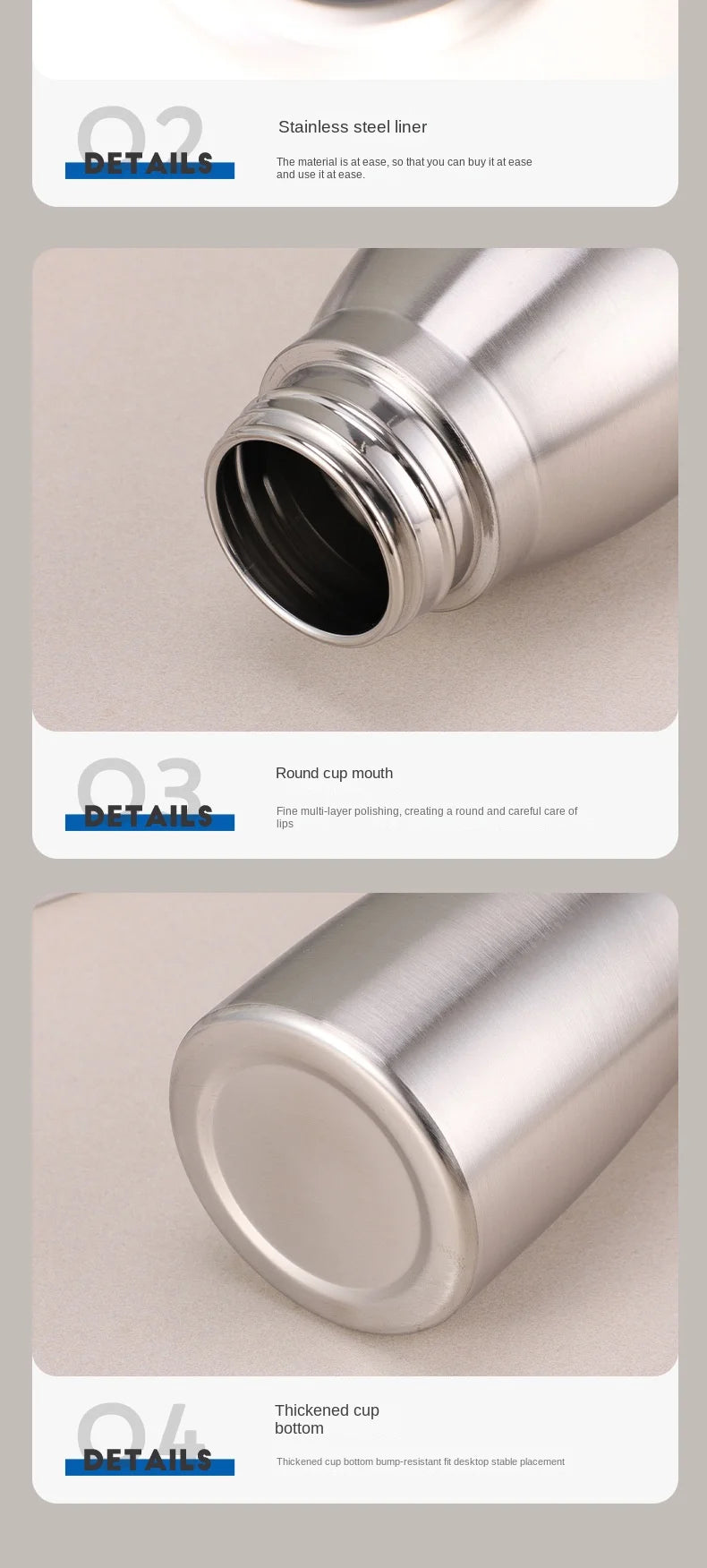 1000ml Stainless Steel Sport Water Bottle