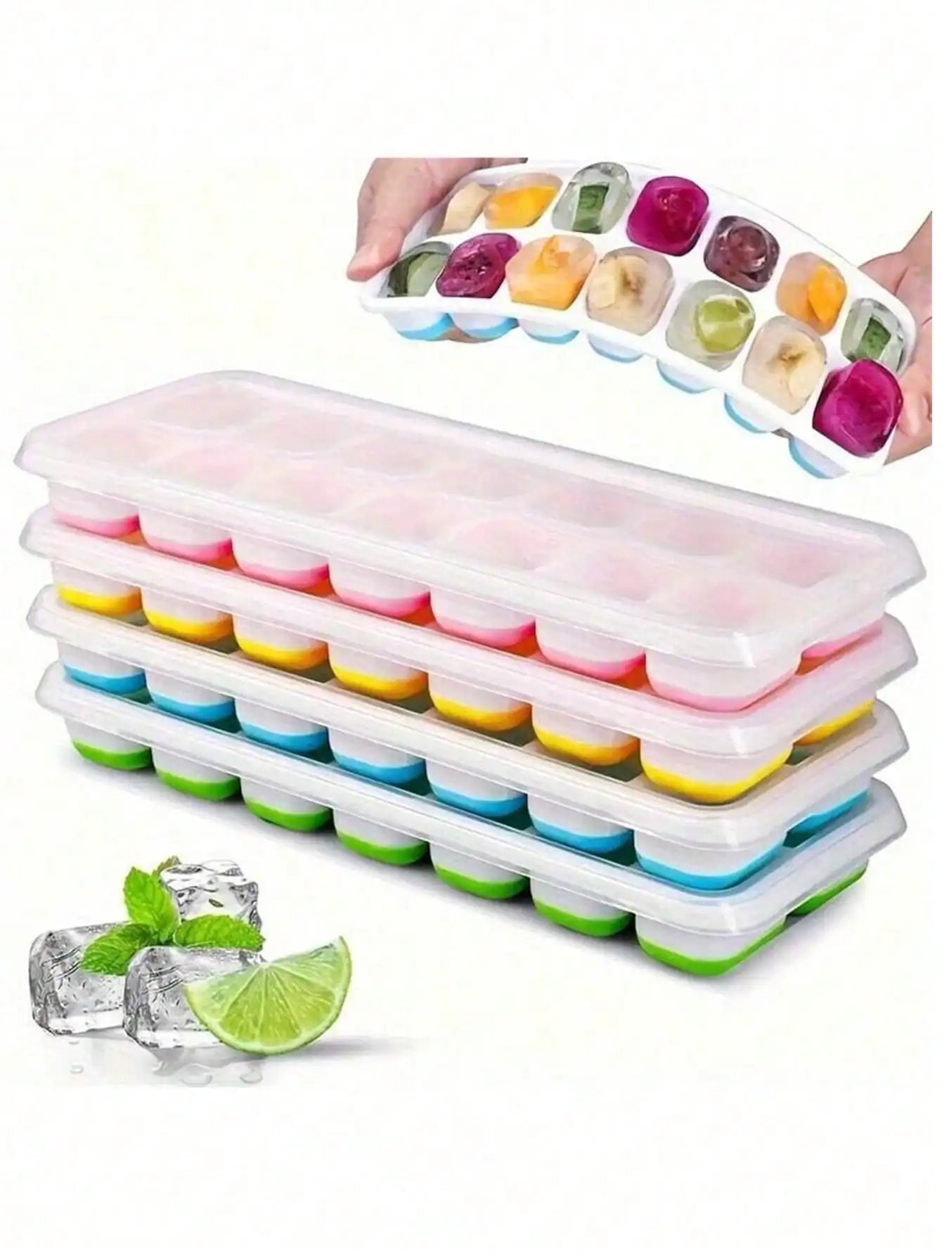 1/2/4pcs Silicone Ice Cube Trays,