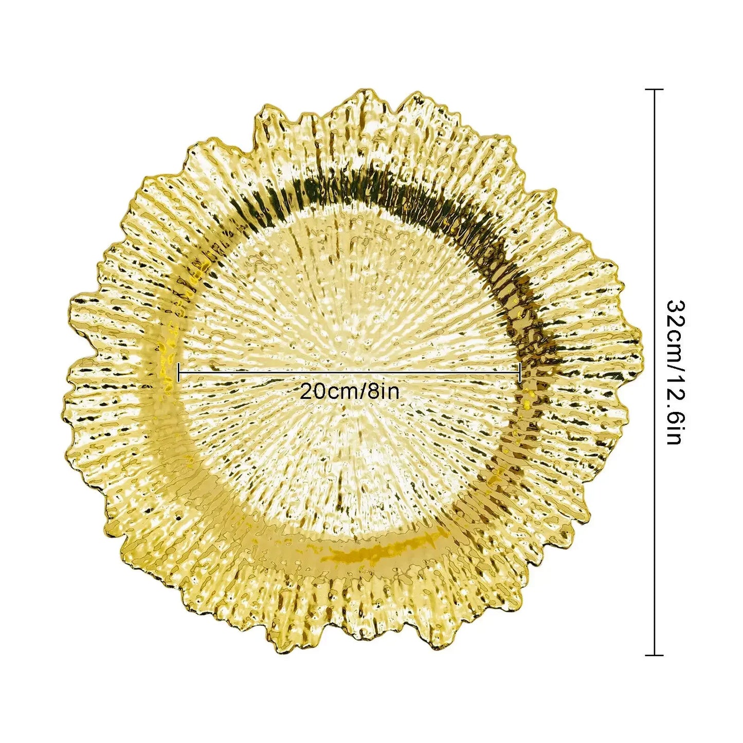 24Pcs Gold Chargers PP Plate