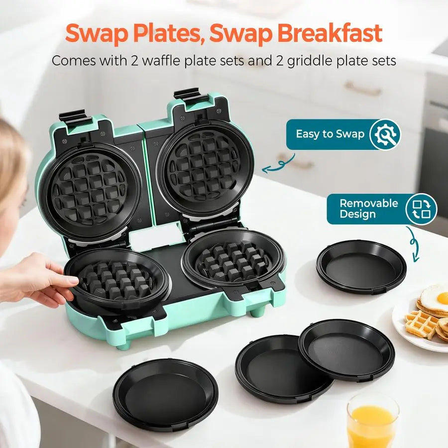 Double Waffle amp Pancake Maker Nonstick