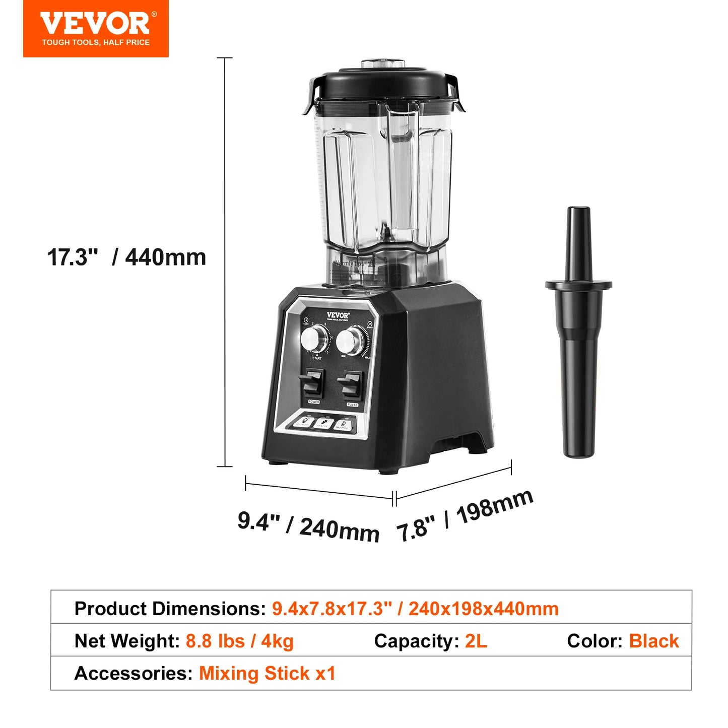 2L Smoothie Blender Professional