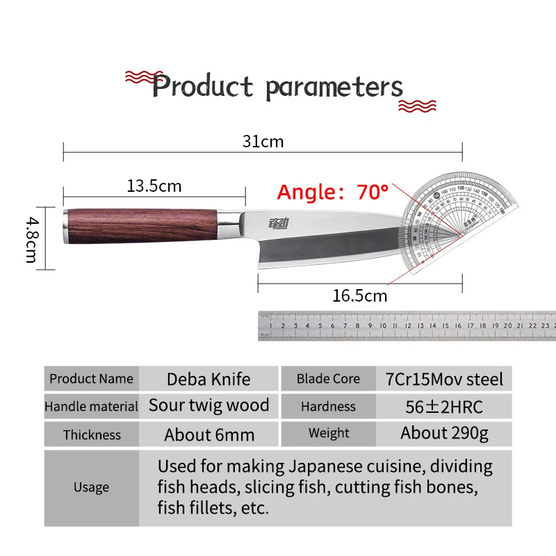 Knife 6.5 inch Sushi Deba Kitchen Knife