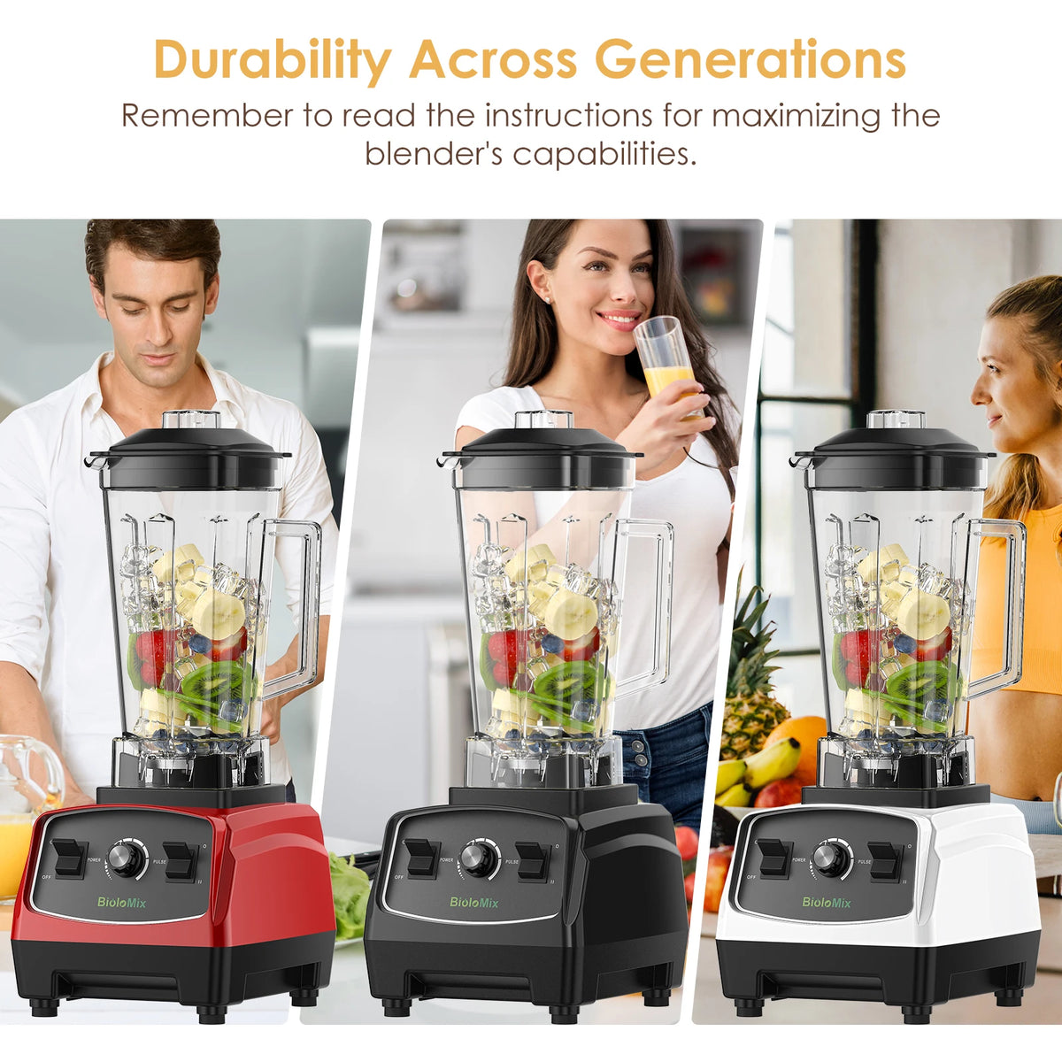 BPA Free 3HP 2200W Heavy Duty Commercial Grade Blender