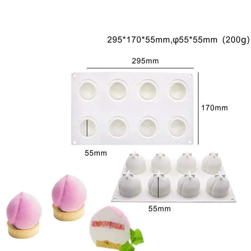 Pineapple Pear Peach Fruit Series Cake Silicone Mold