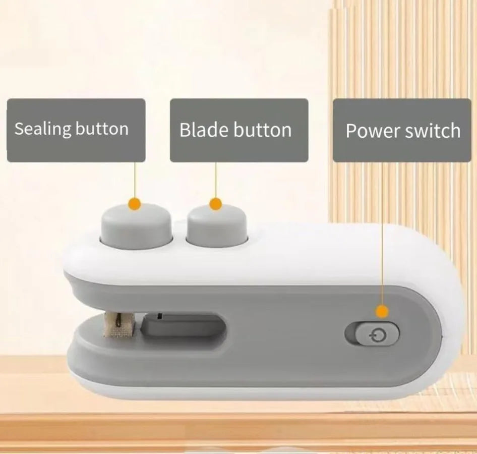 Portable Rechargeable 2-in-1 Bag Sealer & Cutter