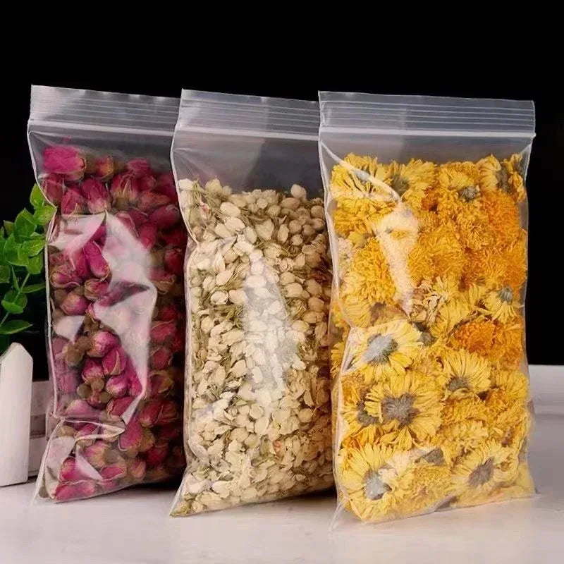 200/100PCS Transparent Zip Bags Food