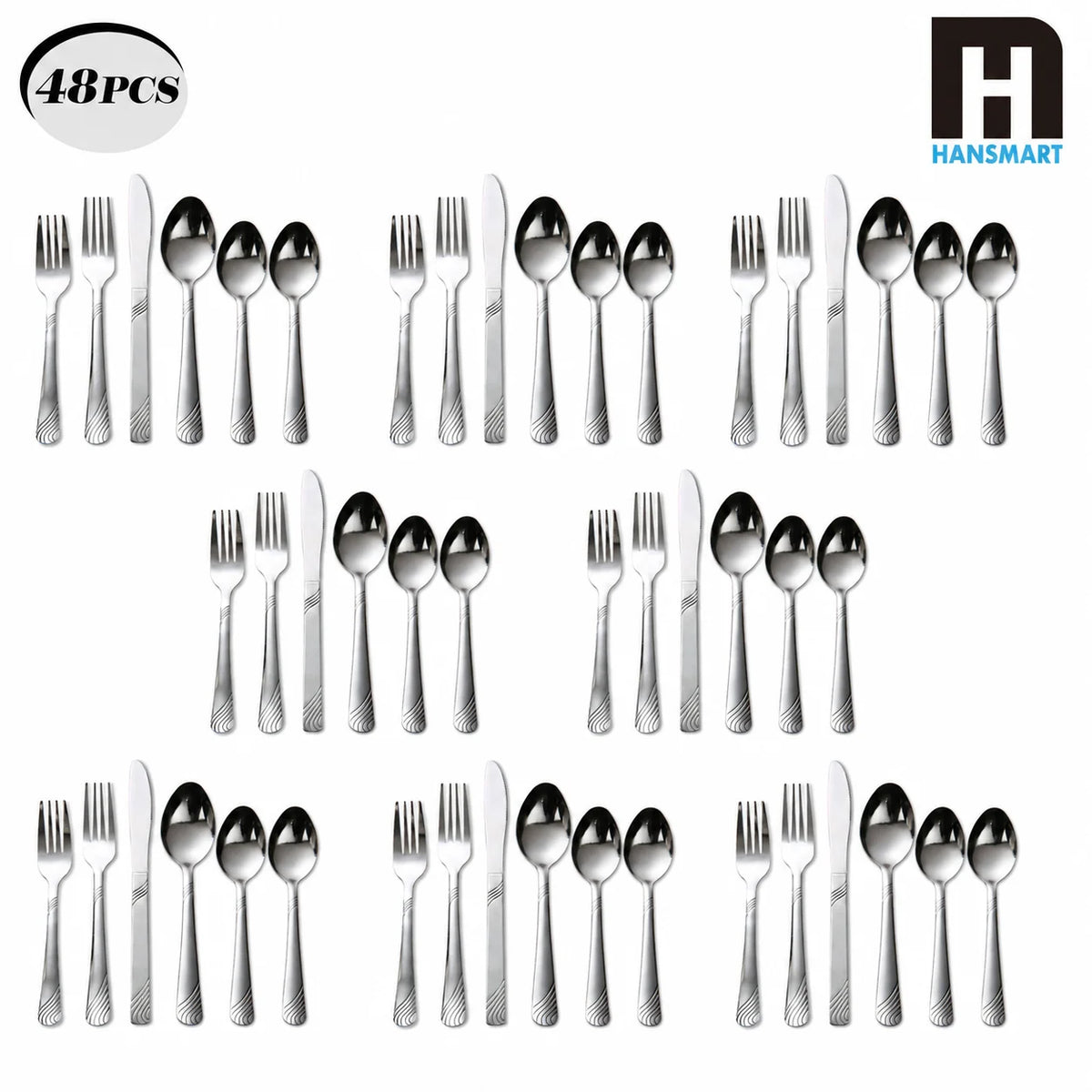 48-Piece Stainless Steel Flatware Set
