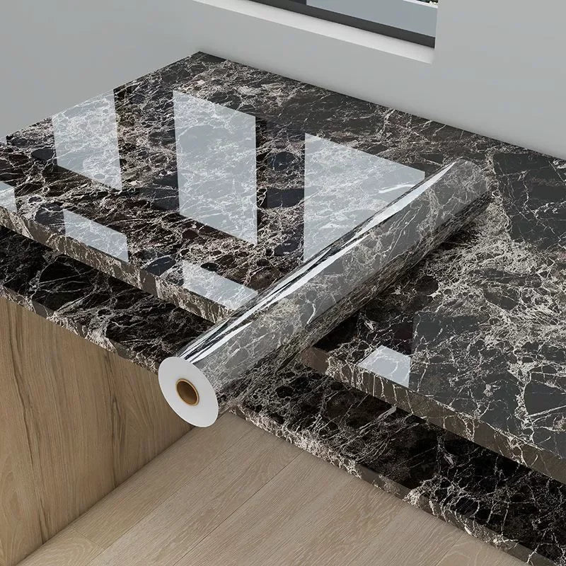 Marble Kitchen Oil-Proof Film Waterproof Moisture-Proof Self-Adhesive Wallpaper
