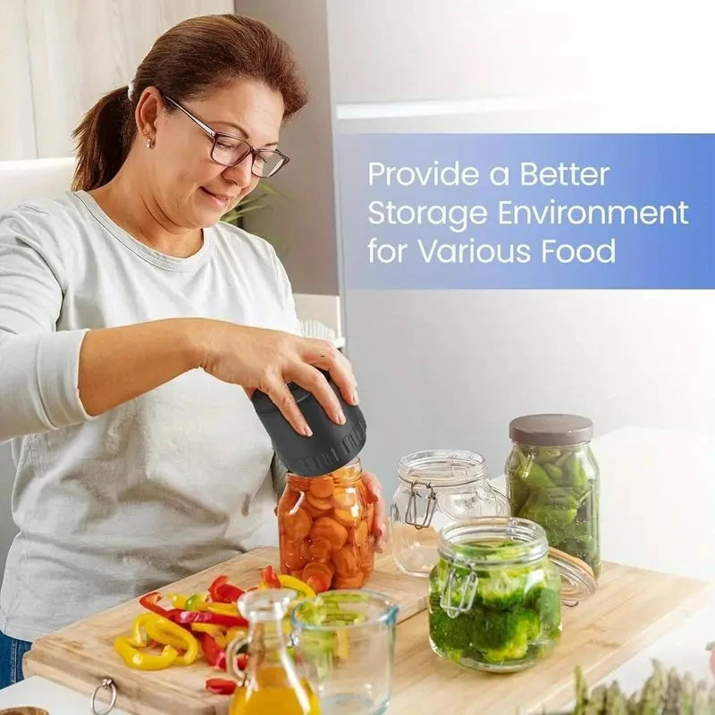 Electric Mason Jar Vacuum Sealer Kit - Upgrade Automatic Vacuum Sealer With External Assembly Vacuum Pump, Mason Jar Vacuum Seal