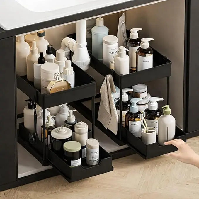 2 Tier Sliding Under Sink Organizer