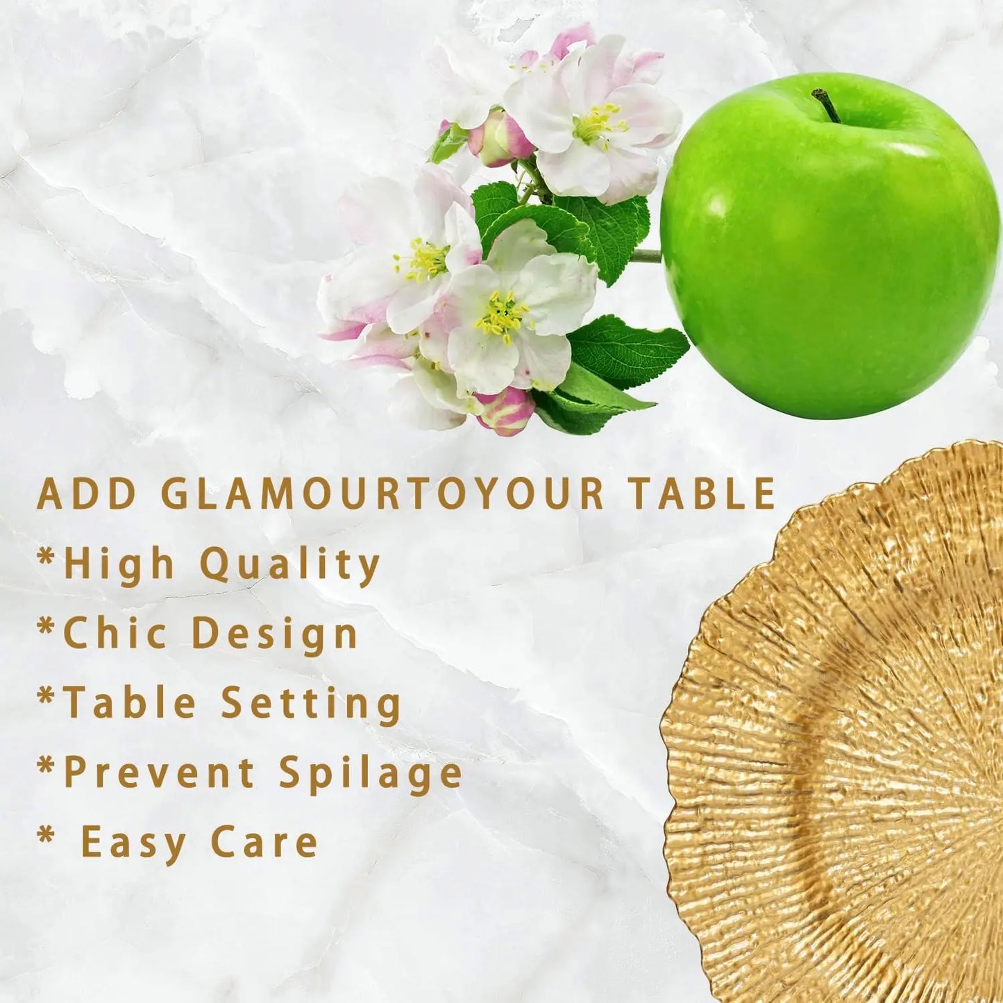 100 Pcs Charger Plates Bulk 13 Inch/Gold Plate