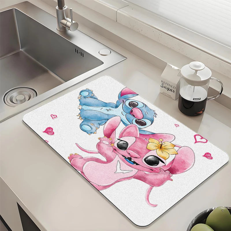 Disney Lilo Stitch Couple Drying Mat