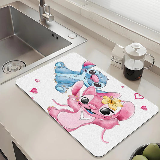 Disney Lilo Stitch Couple Drying Mat