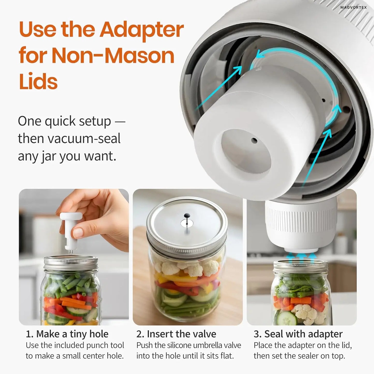 Electric Mason Jar Vacuum Sealer Kit with LED Display,