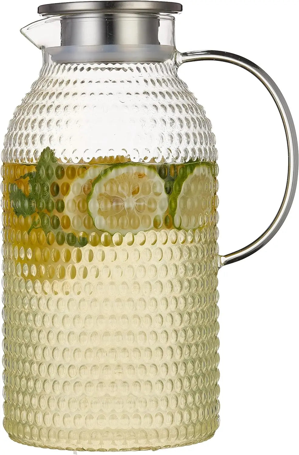100oz Heat-Resistant Borosilicate Glass Pitcher with Lid, Easy Clean, for Hot/Cold Drinks