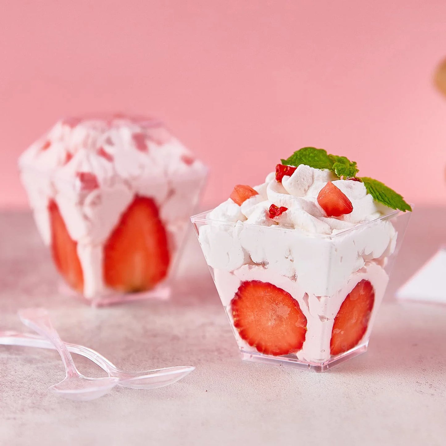 Dessert Cups with Lids and Spoons