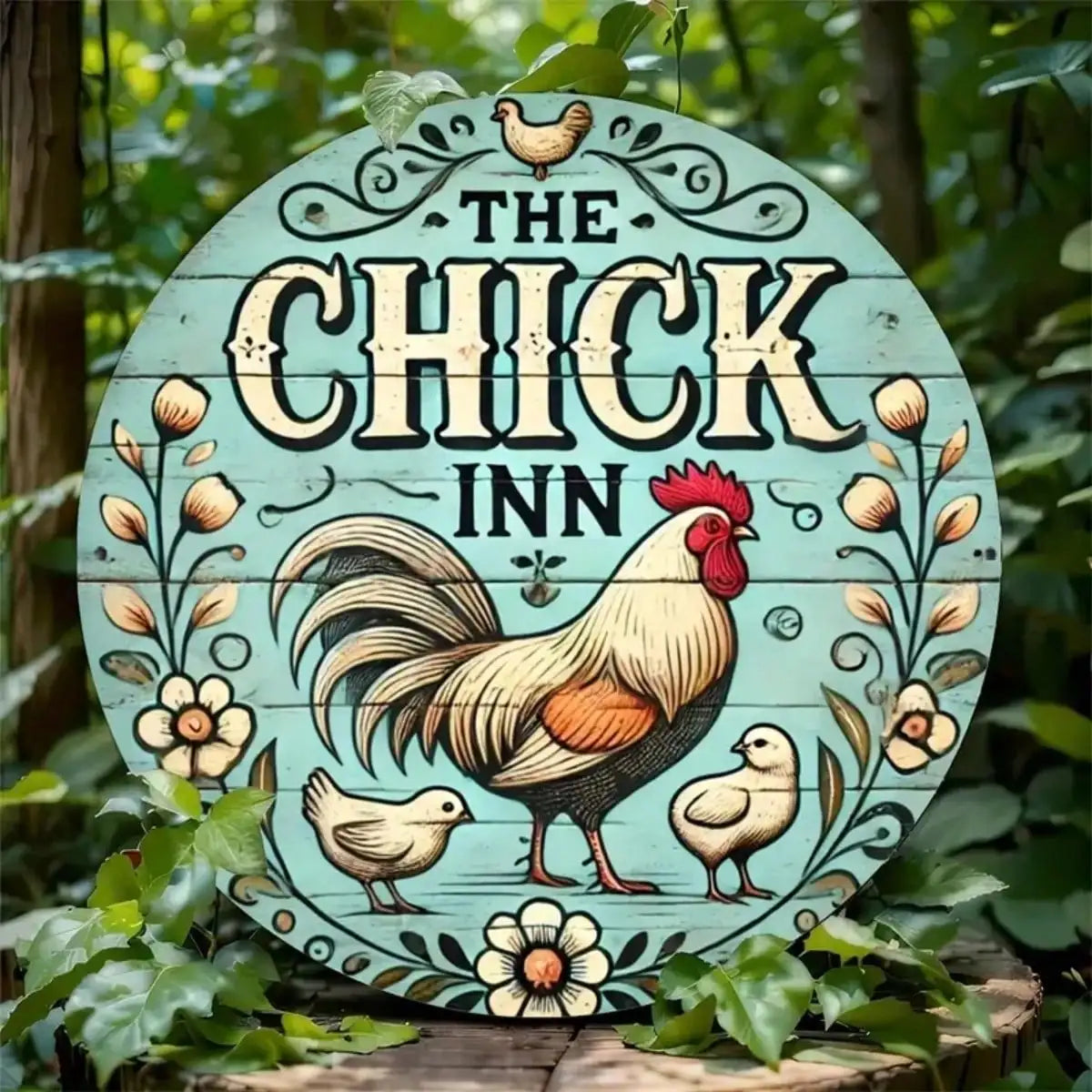 8x8" "Chicken Inn" Vintage Metal Sign