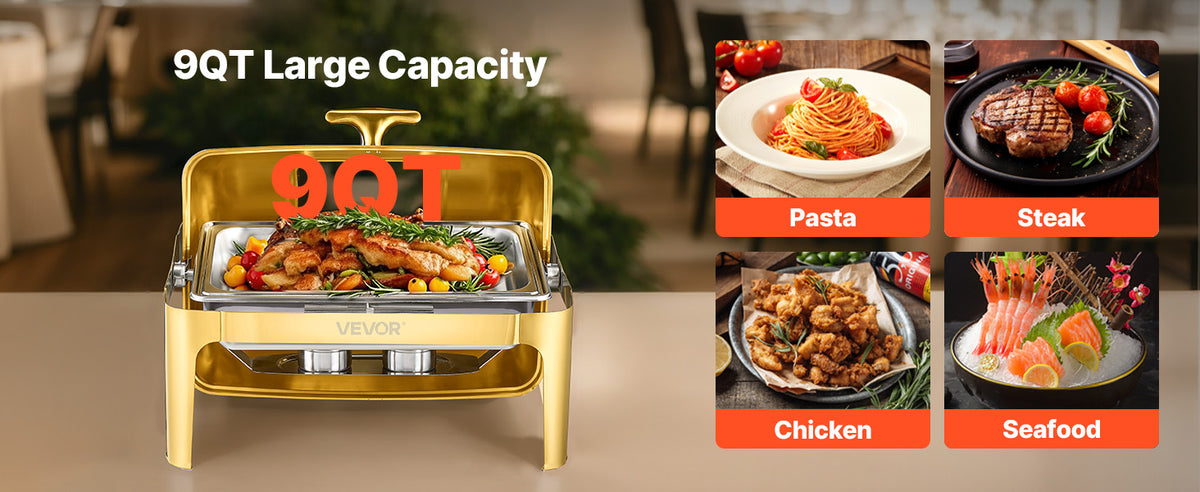 9Qt Roll Top Chafing Dish Buffet