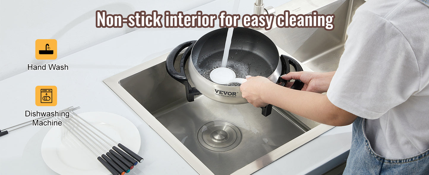 Electric Fondue Pot Set for Cheese & Chocolate