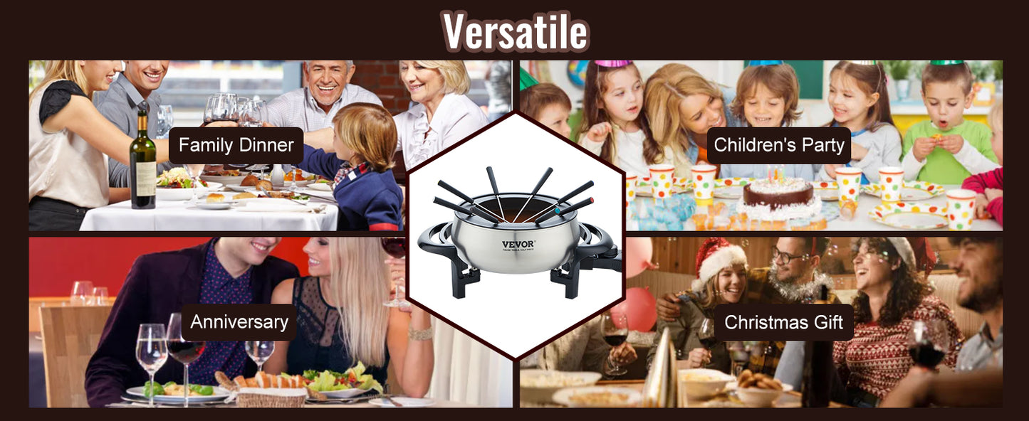 Electric Fondue Pot Set for Cheese & Chocolate