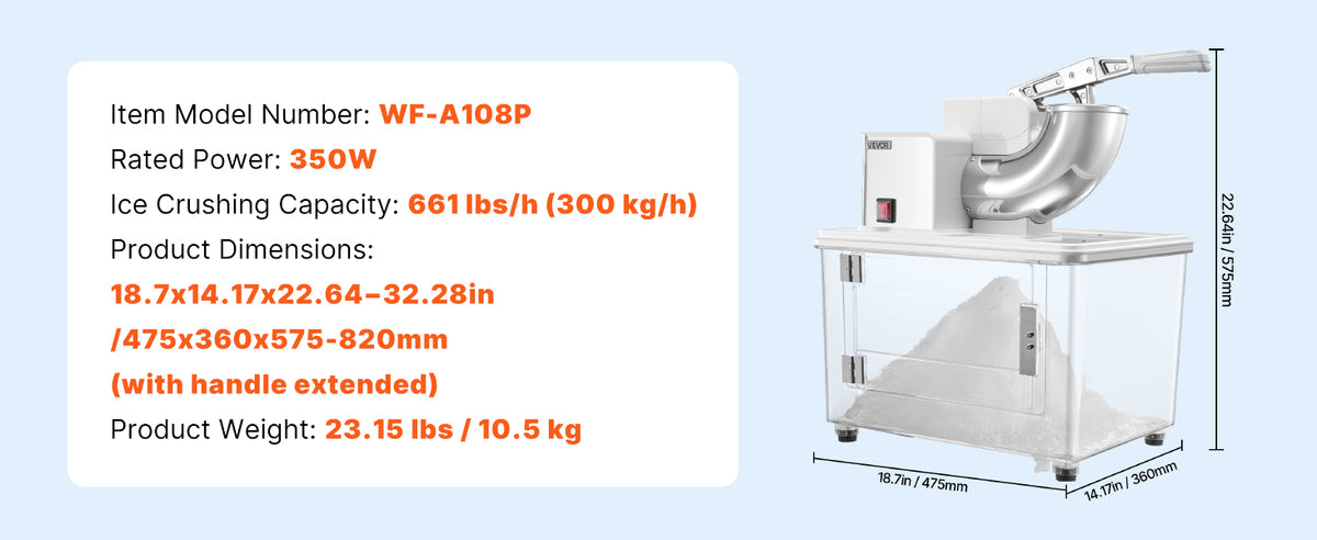 661LBS/H Commercial Ice Crusher