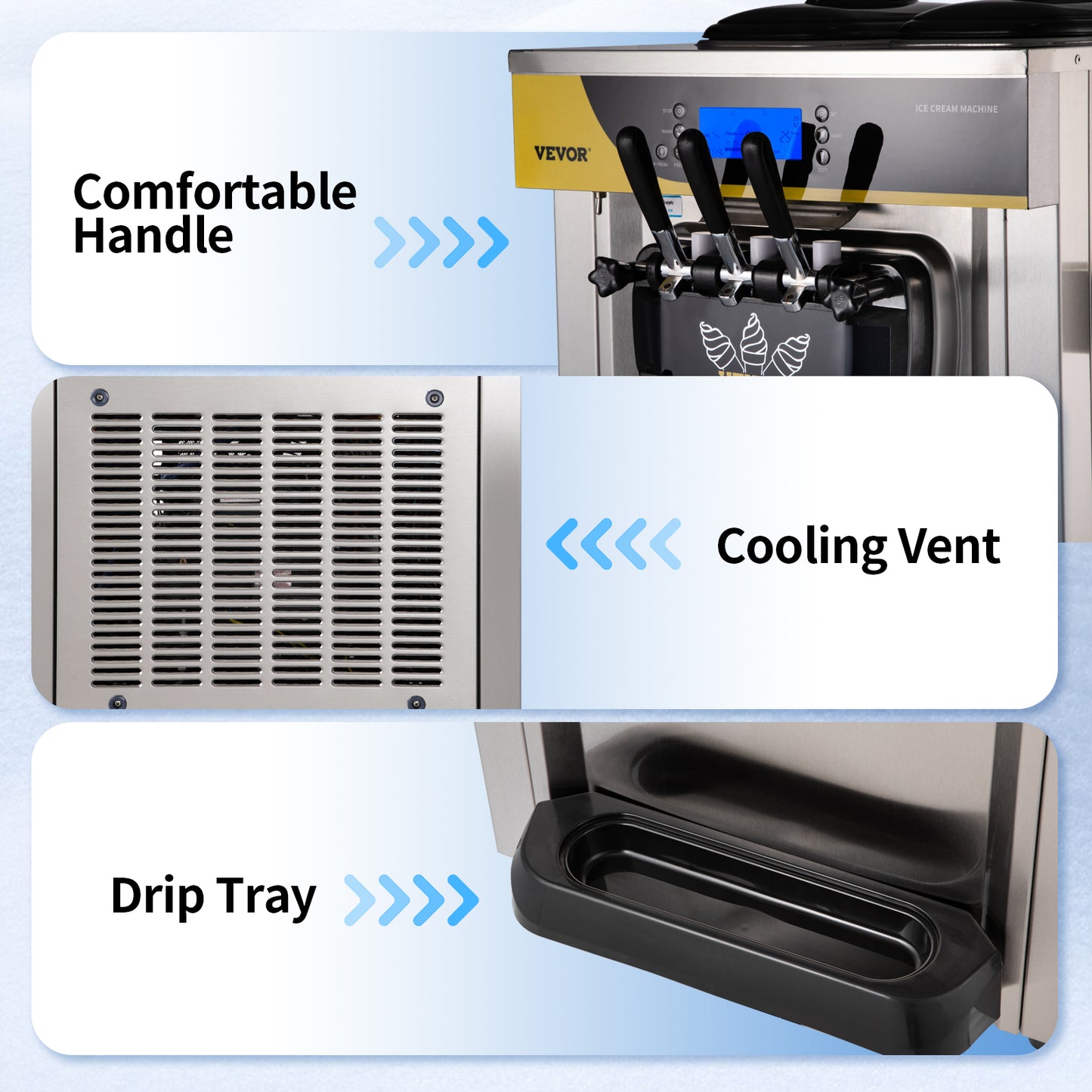 SucceBuy 22-30 L/H Soft Ice Cream Machines