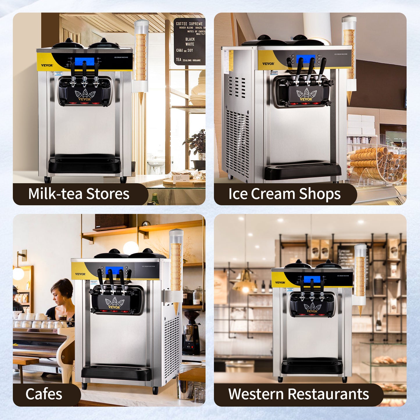 SucceBuy 22-30 L/H Soft Ice Cream Machines